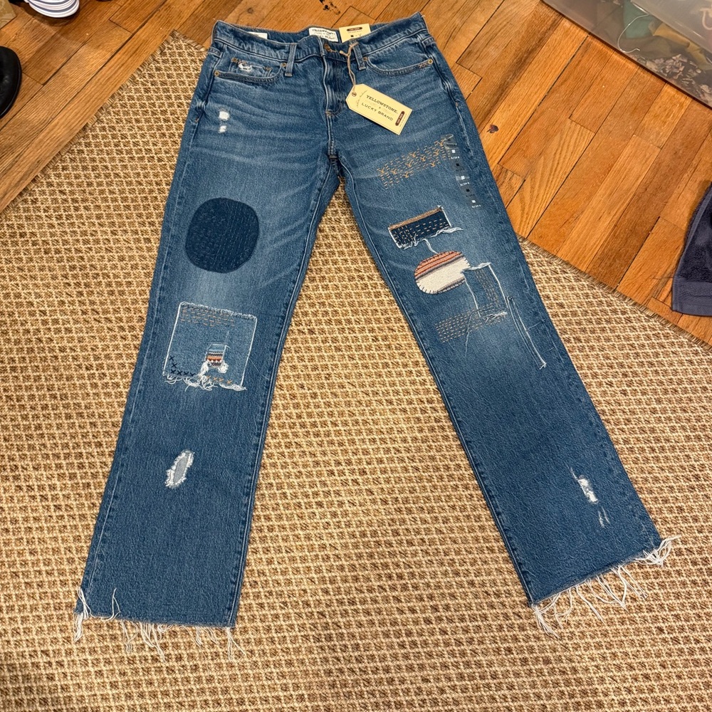 Lucky Brand x Yellowstone Easy Rider Boot Cut Jeans with Patchwork Size 8/29